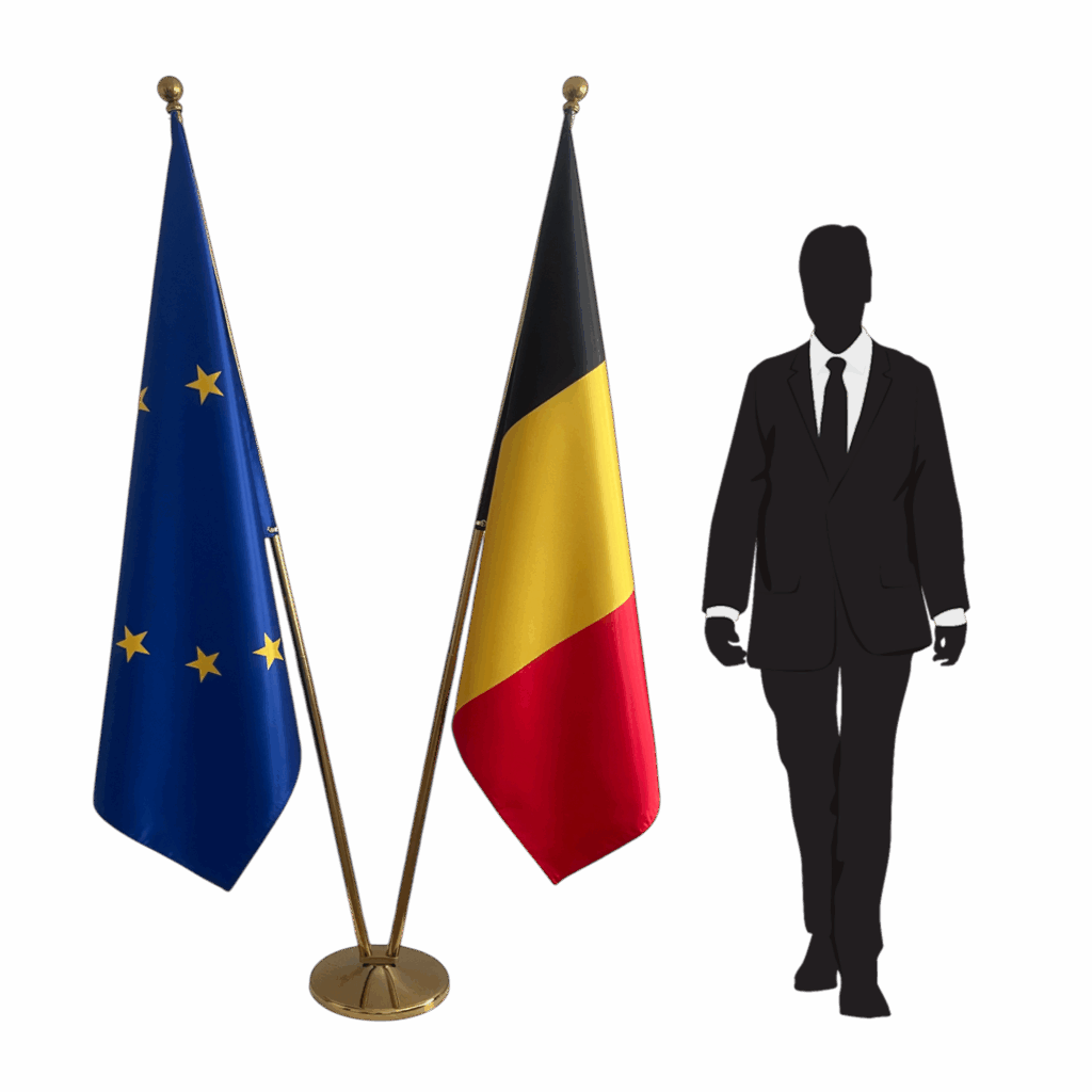 drapeau belge sur pied