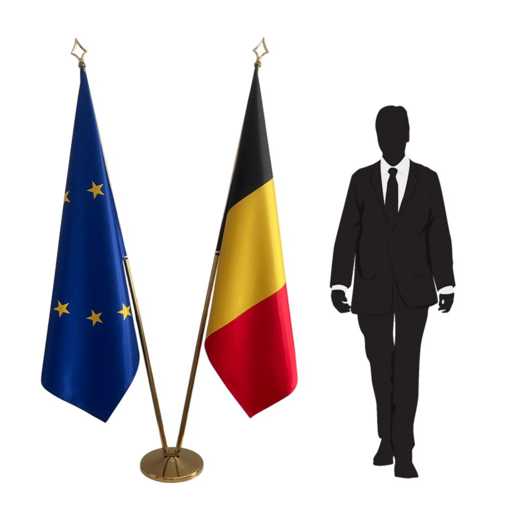 drapeau belge sur pied