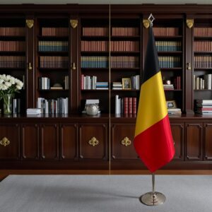 drapeau belge sur hampe