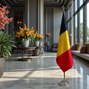drapeau belge sur hampe