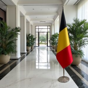 drapeau belge sur hampe