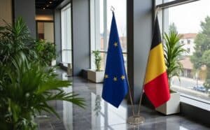 drapeau belgique sur pied