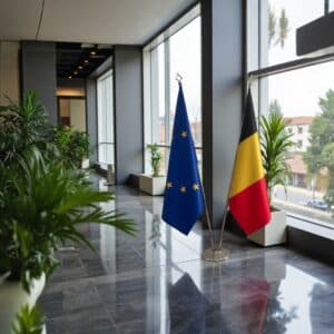 drapeau belgique sur pied