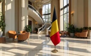 drapeau belgique sur pied