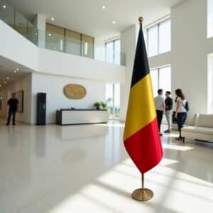 drapeau belgique sur pied