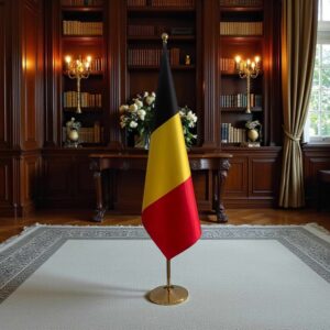Drapeau de la Belgique avec pied