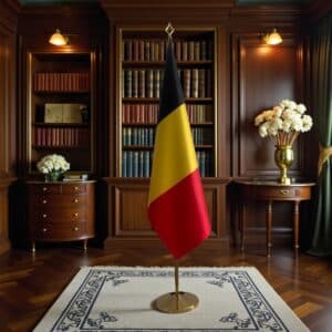 drapeau belgique sur hampe