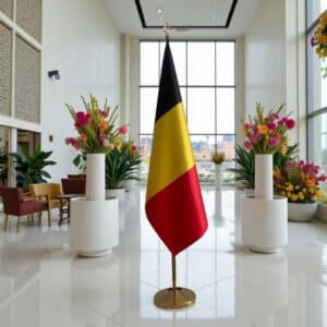 drapeau belgique sur hampe