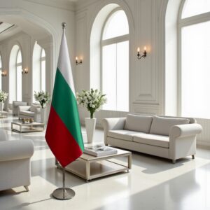 drapeau bulgarie avec hampe