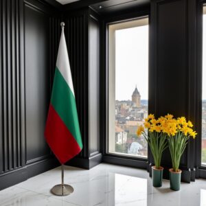 drapeau bulgarie avec hampe