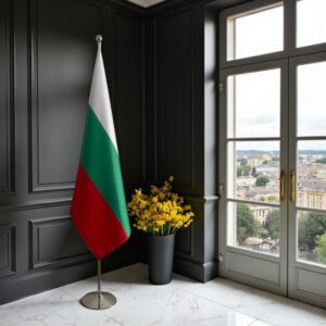 drapeau bulgarie avec hampe