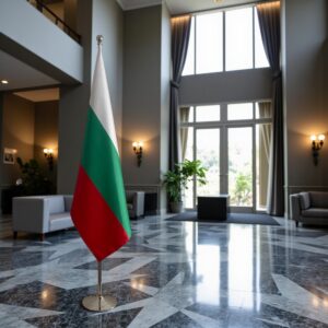 drapeau bulgarie avec hampe