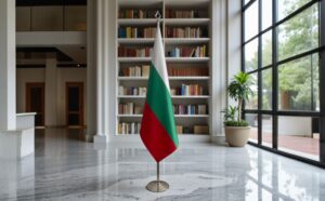 drapeau bulgarie avec pied