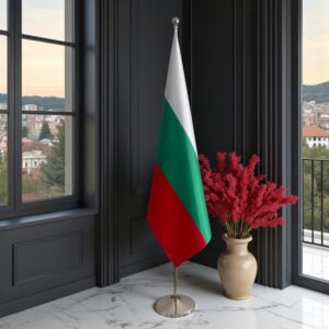 drapeau bulgarie avec pied