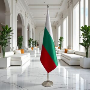 drapeau bulgarie avec pied