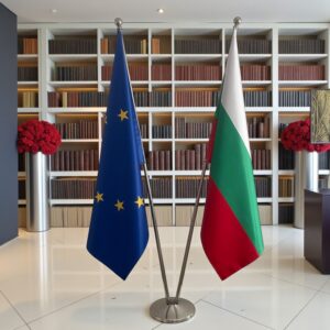 drapeau bulgarie sur socle