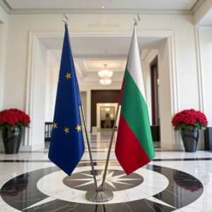 drapeau bulgarie sur socle