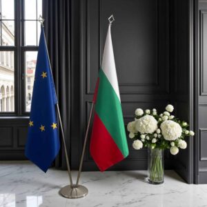 drapeau bulgarie sur socle