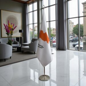 drapeau Chypre sur socle
