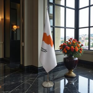 drapeau Chypre sur socle