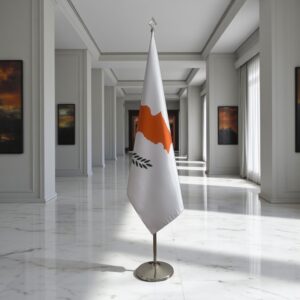 drapeau Chypre sur socle
