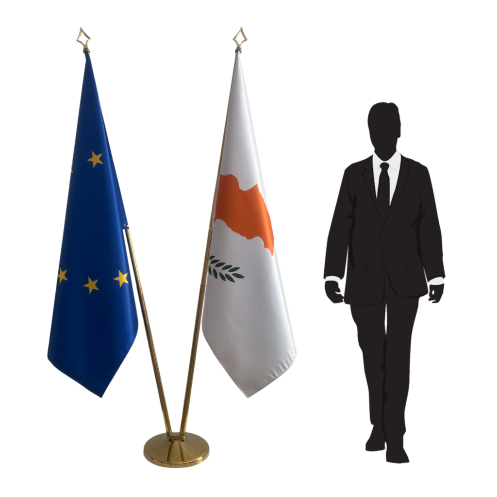 drapeau chypre sur pied
