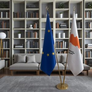 drapeau Chypre et UE pour mâts