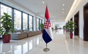 drapeau Croatie sur socle