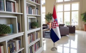 drapeau Croatie sur socle