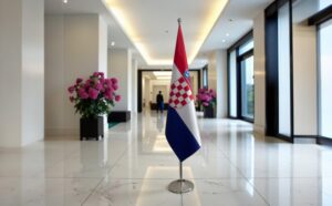 drapeau Croatie sur socle