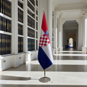 drapeau Croatie sur hampe