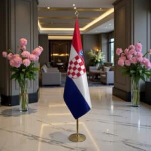 drapeau Croatie avec pied