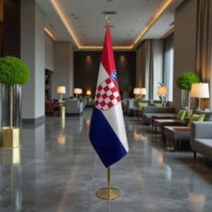 drapeau Croatie avec socle