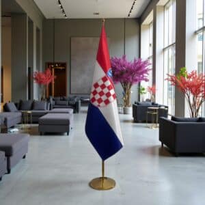 drapeau Croatie avec pied