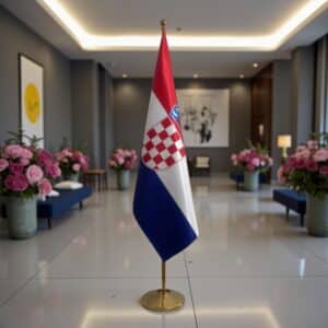 drapeau Croatie avec pied