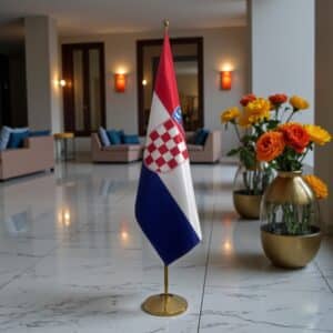 drapeau Croatie avec pied