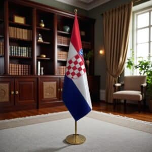 drapeau Croatie avec pied