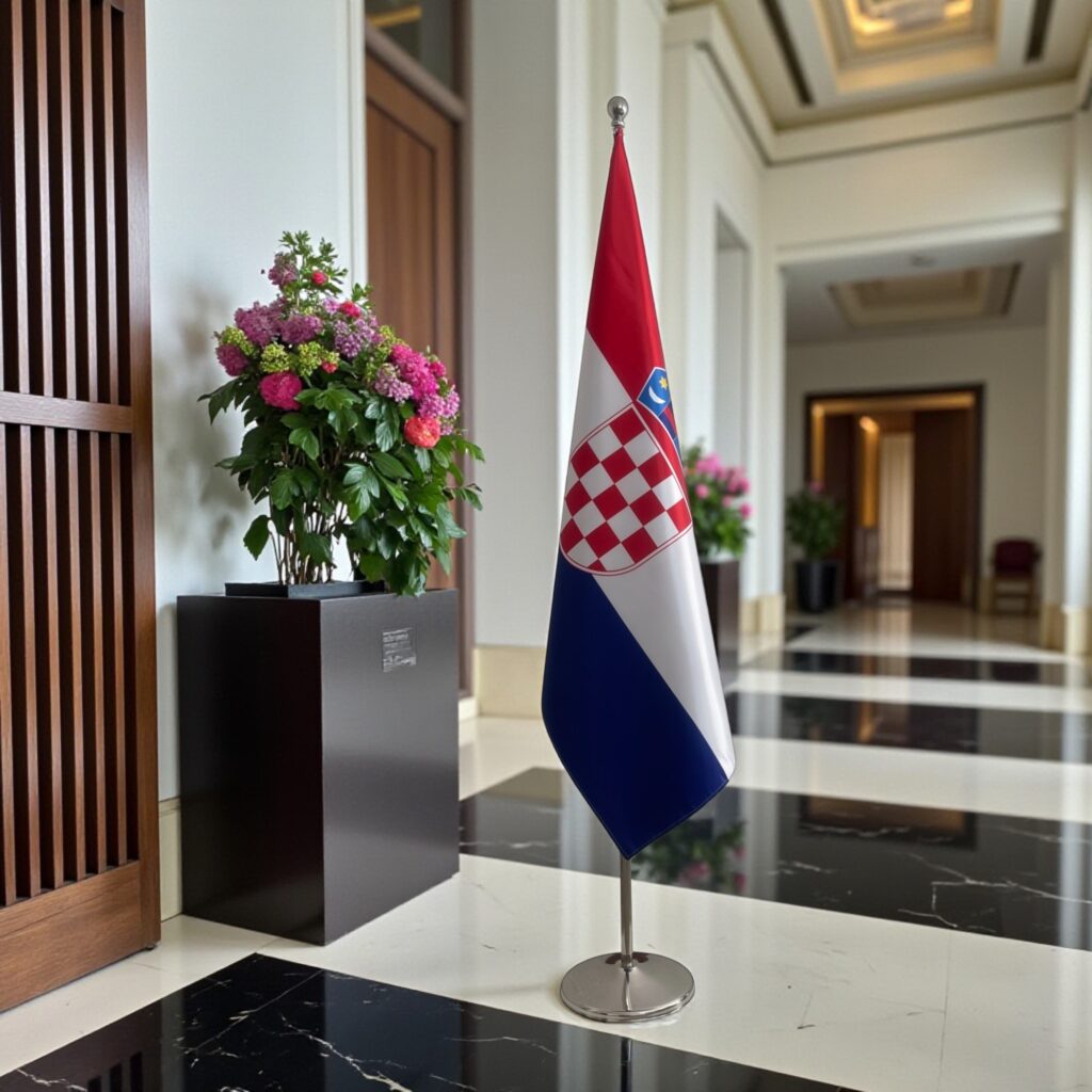 drapeau croatie sur pied