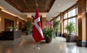 drapeau Danemark sur pied