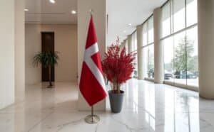drapeau Danemark sur pied