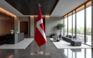 drapeau Danemark sur socle