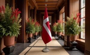 drapeau Danemark sur socle
