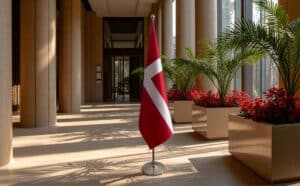 drapeau Danemark sur socle