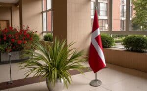 drapeau Danemark sur socle