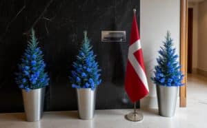 drapeau Danemark sur socle