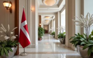 drapeau Danemark sur hampe