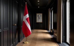 drapeau Danemark avec pied