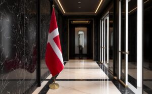 drapeau Danemark avec pied