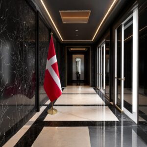 drapeau Danemark avec pied