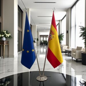 drapeau espagne et UE